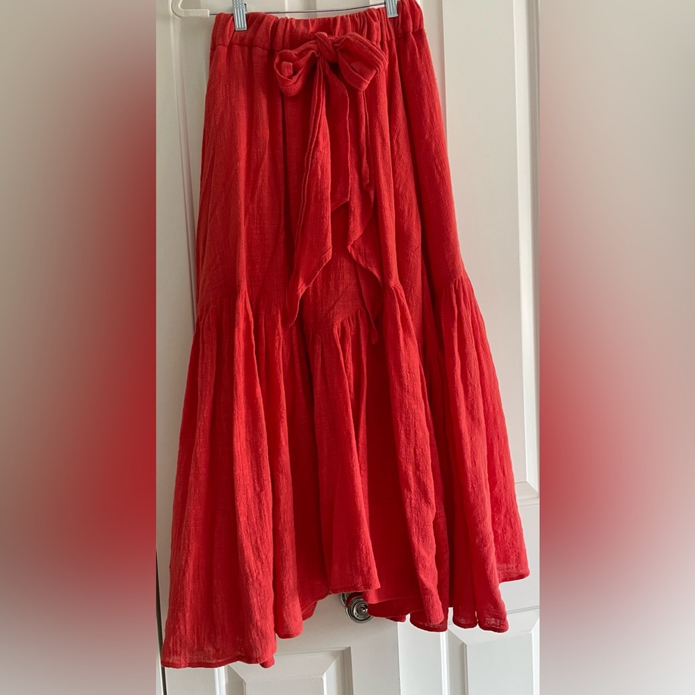 Red Westside Miramar skirt with belt tie. small. Resort. Excellent condition